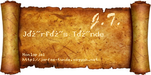 Járfás Tünde névjegykártya